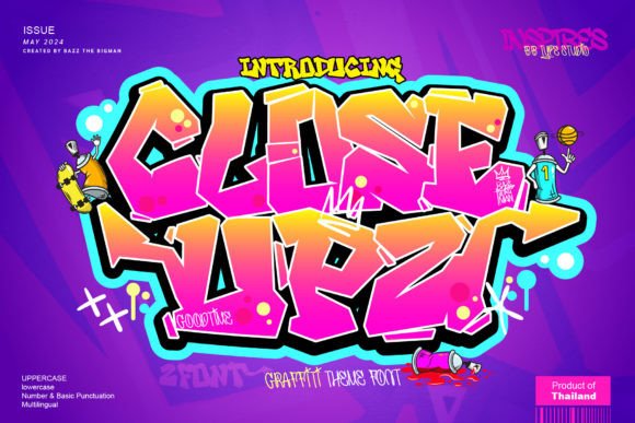 Discover Close Upz: The Graffiti Display Font for Bold Art