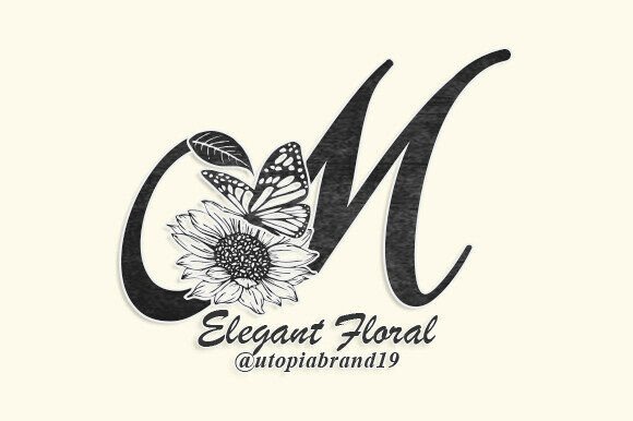 Elegant Floral Monogram: Nature-Inspired Typography