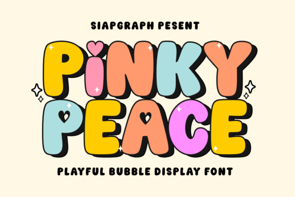 Pinky Peace: The Ultimate Retro Bubbly Display Font