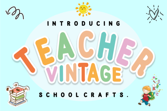 Teacher Vintage: A Playful Retro Font for Modern Designs