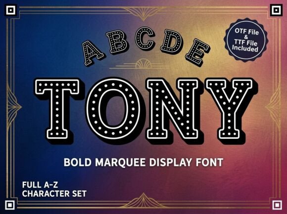 Tony: A Bold Decorative Font for Headlines and Logos