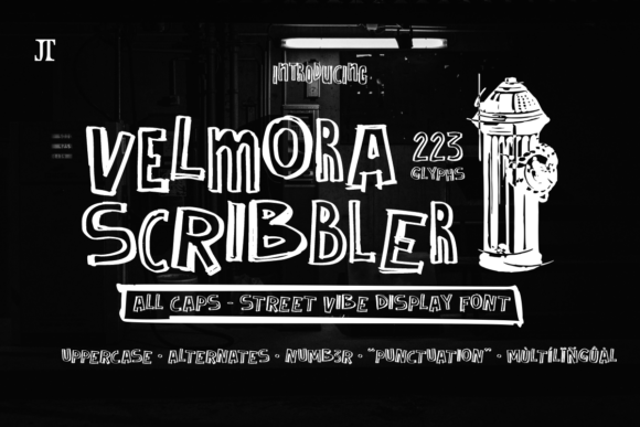 Velmora Scribbler: A Bold Display Font for Street-Style Designs